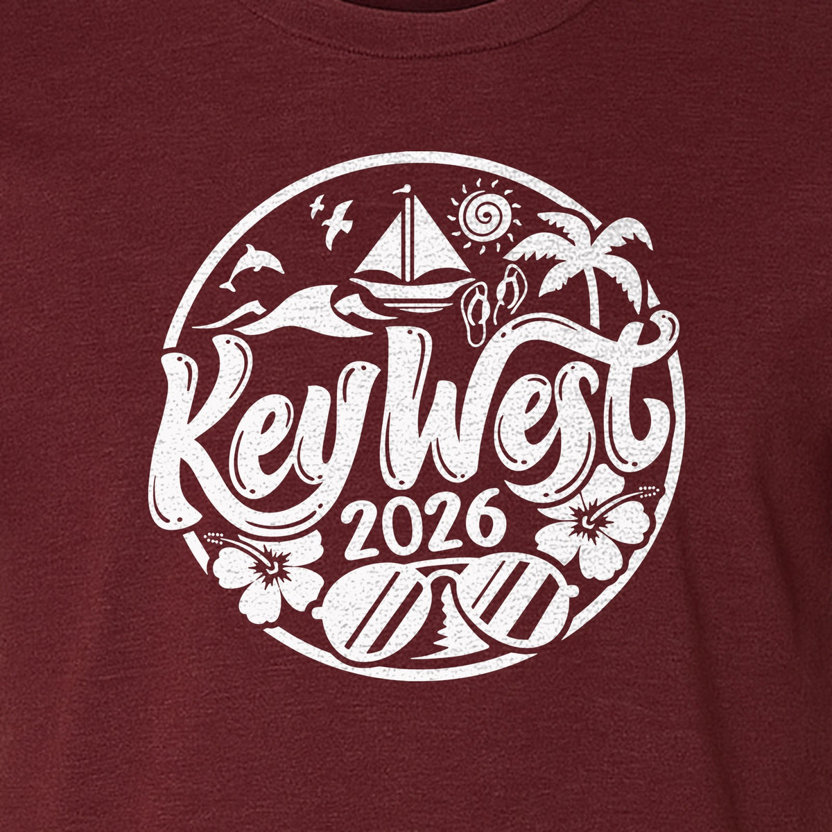 Key West 2026 T-Shirt, Florida Vacation Nautical Graphic for Beach Trips and Girls Getaways