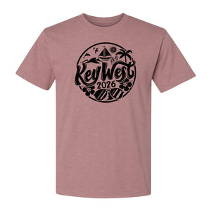 Key West 2026 T-Shirt, Florida Vacation Nautical Graphic for Beach Trips and Girls Getaways