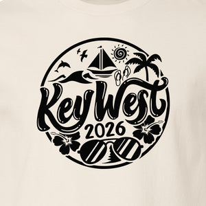 Key West 2026 T-Shirt, Florida Vacation Nautical Graphic for Beach Trips and Girls Getaways