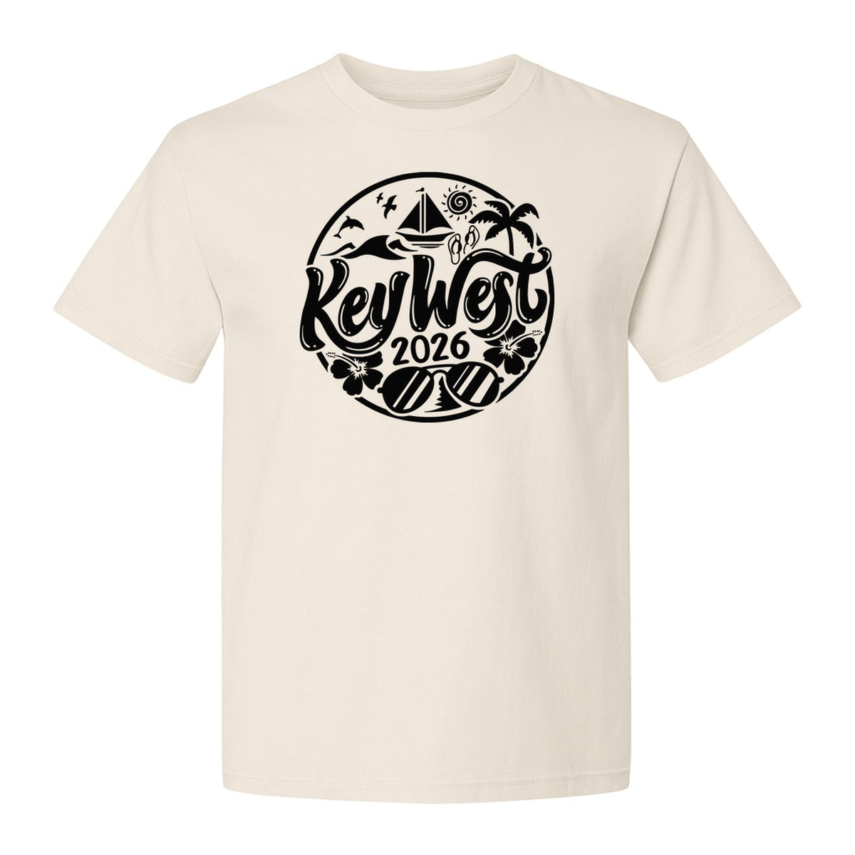 Key West 2026 T-Shirt, Florida Vacation Nautical Graphic for Beach Trips and Girls Getaways
