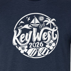 Key West 2026 T-Shirt, Florida Vacation Nautical Graphic for Beach Trips and Girls Getaways