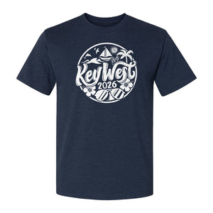 Key West 2026 T-Shirt, Florida Vacation Nautical Graphic for Beach Trips and Girls Getaways
