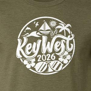 Key West 2026 T-Shirt, Florida Vacation Nautical Graphic for Beach Trips and Girls Getaways