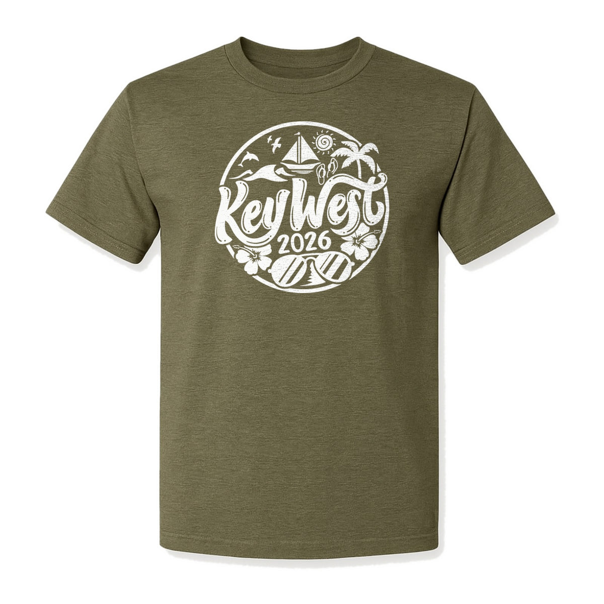 Key West 2026 T-Shirt, Florida Vacation Nautical Graphic for Beach Trips and Girls Getaways