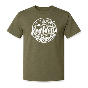 Key West 2026 T-Shirt, Florida Vacation Nautical Graphic for Beach Trips and Girls Getaways