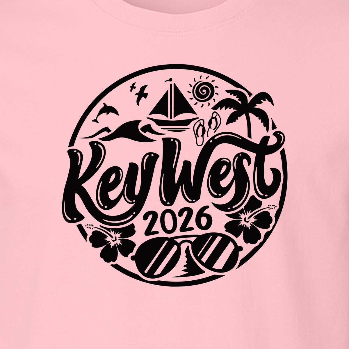Key West 2026 T-Shirt, Florida Vacation Nautical Graphic for Beach Trips and Girls Getaways