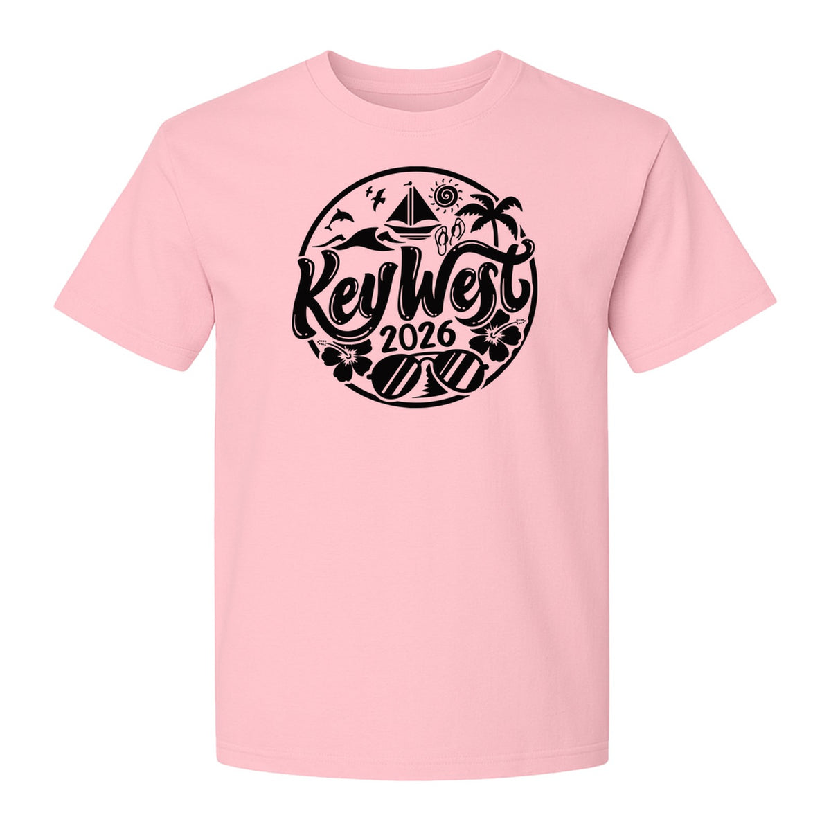Key West 2026 T-Shirt, Florida Vacation Nautical Graphic for Beach Trips and Girls Getaways