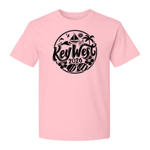 Key West 2026 T-Shirt, Florida Vacation Nautical Graphic for Beach Trips and Girls Getaways