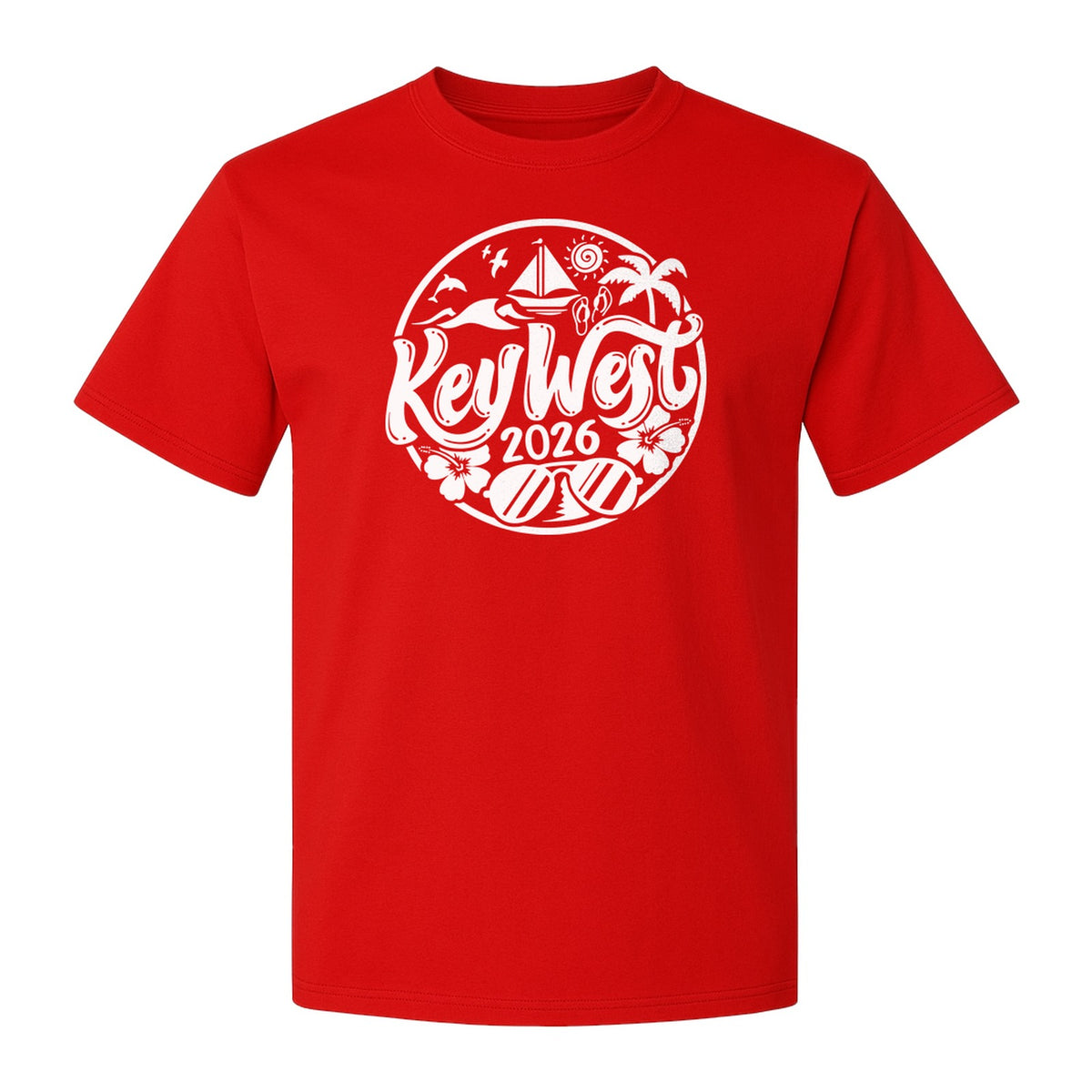 Key West 2026 T-Shirt, Florida Vacation Nautical Graphic for Beach Trips and Girls Getaways