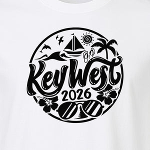 Key West 2026 T-Shirt, Florida Vacation Nautical Graphic for Beach Trips and Girls Getaways