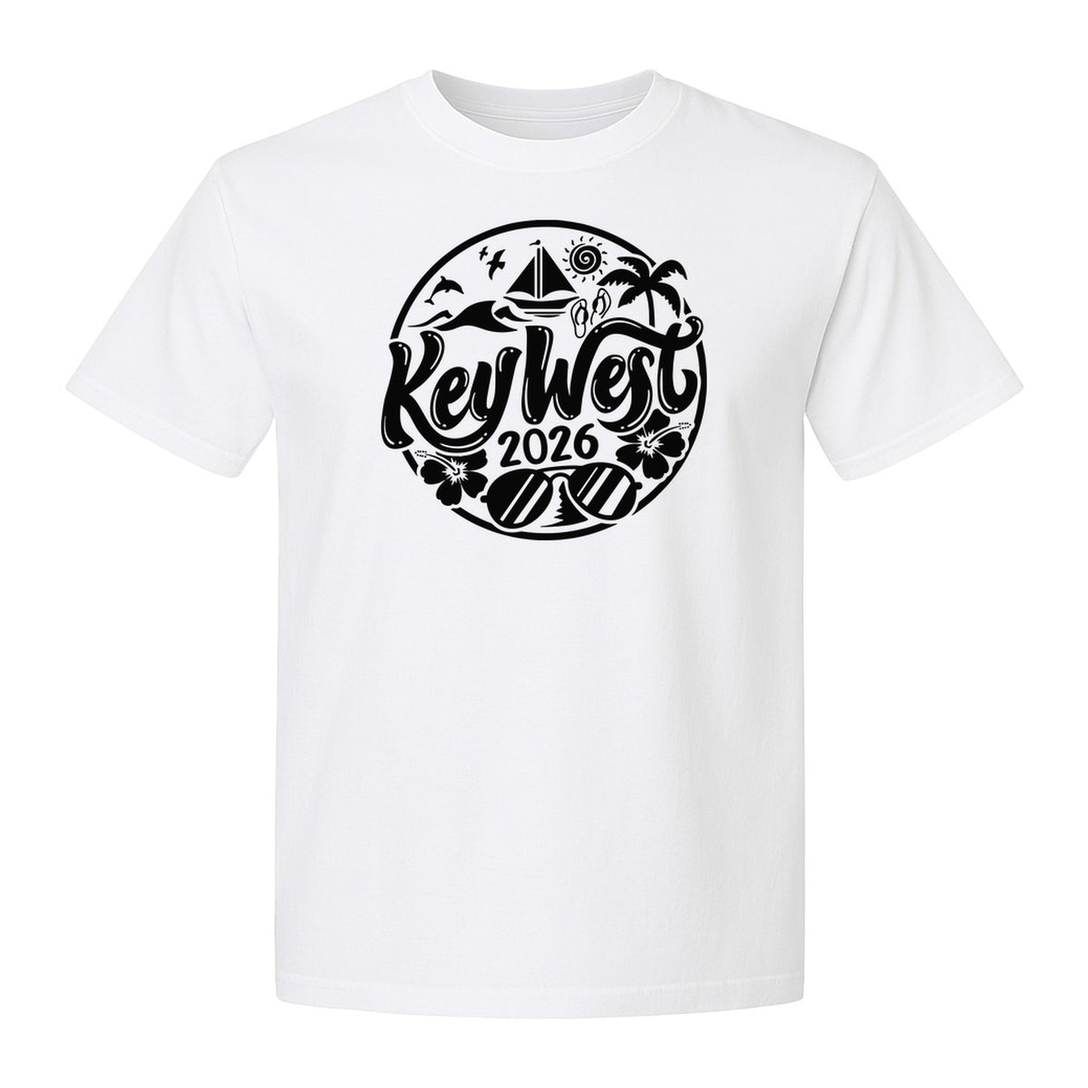 Key West 2026 T-Shirt, Florida Vacation Nautical Graphic for Beach Trips and Girls Getaways
