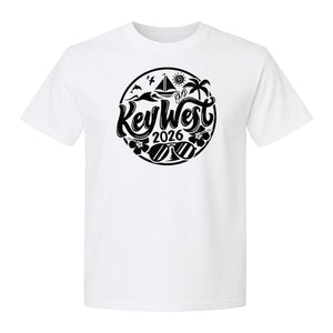 Key West 2026 T-Shirt, Florida Vacation Nautical Graphic for Beach Trips and Girls Getaways