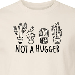 Not A Hugger Cactus T-Shirt, Funny Introvert Plant Lover Graphic with Four Potted Cacti