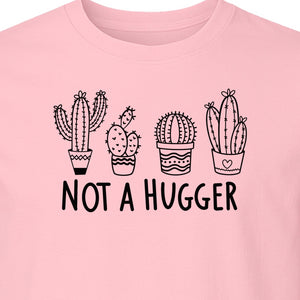 Not A Hugger Cactus T-Shirt, Funny Introvert Plant Lover Graphic with Four Potted Cacti