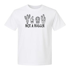 Not A Hugger Cactus T-Shirt, Funny Introvert Plant Lover Graphic with Four Potted Cacti