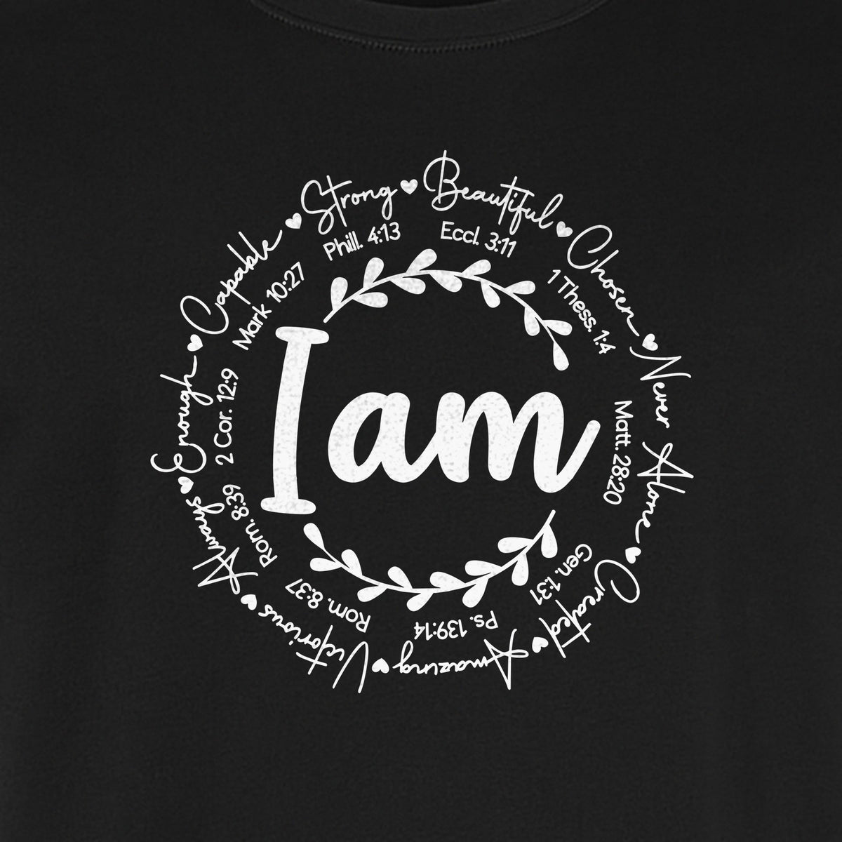Christian T-Shirt, I Am Chosen Scripture Wreath Design for Believers and Church
