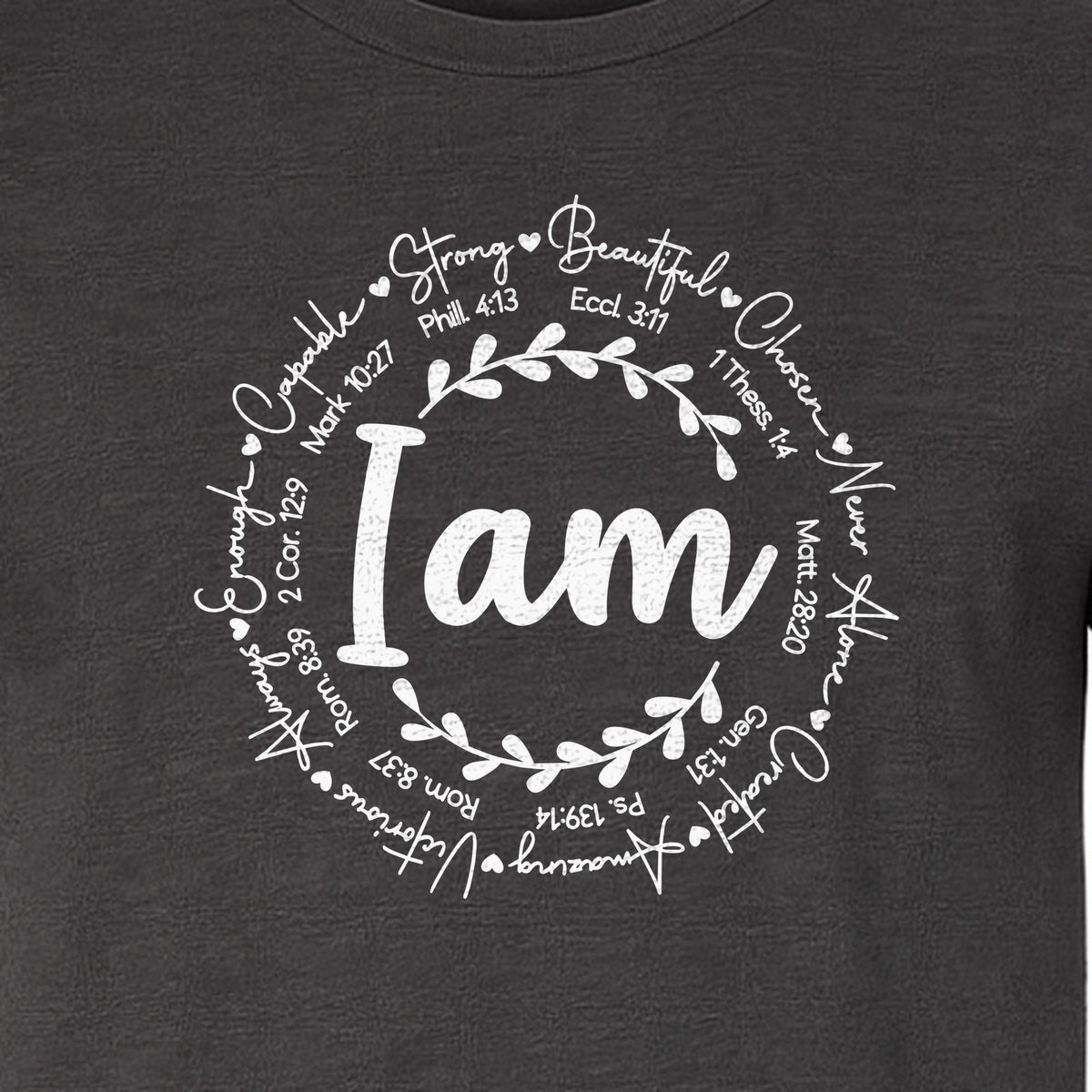 Christian T-Shirt, I Am Chosen Scripture Wreath Design for Believers and Church