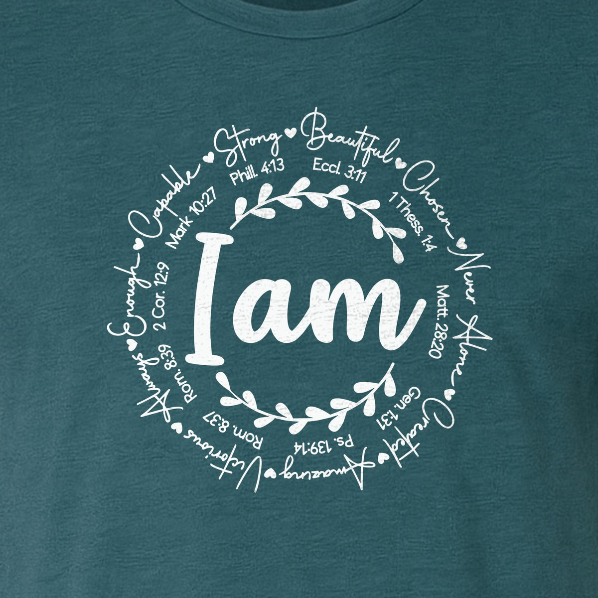 Christian T-Shirt, I Am Chosen Scripture Wreath Design for Believers and Church