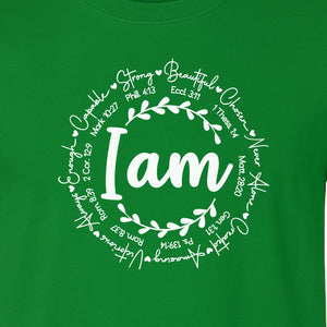 Christian T-Shirt, I Am Chosen Scripture Wreath Design for Believers and Church