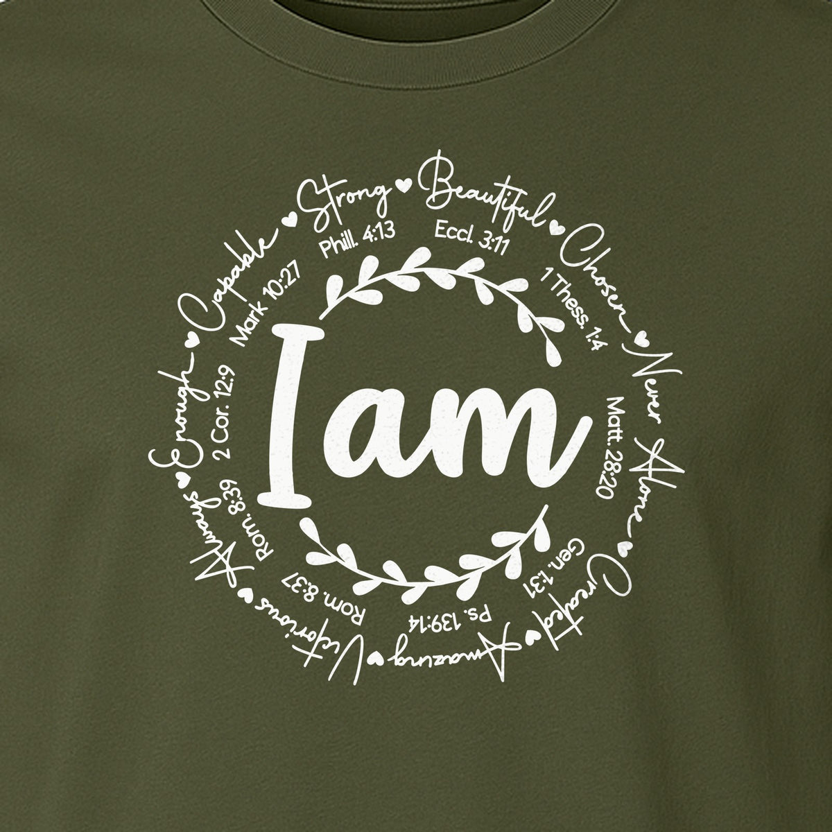 Christian T-Shirt, I Am Chosen Scripture Wreath Design for Believers and Church