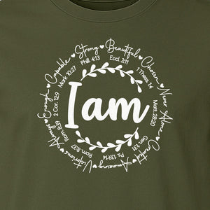 Christian T-Shirt, I Am Chosen Scripture Wreath Design for Believers and Church