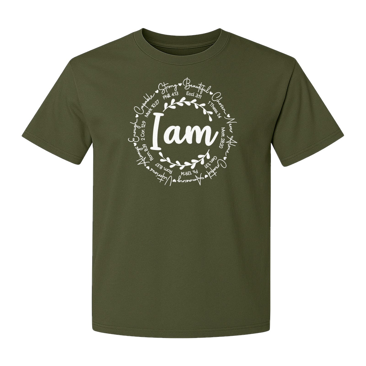 Christian T-Shirt, I Am Chosen Scripture Wreath Design for Believers and Church
