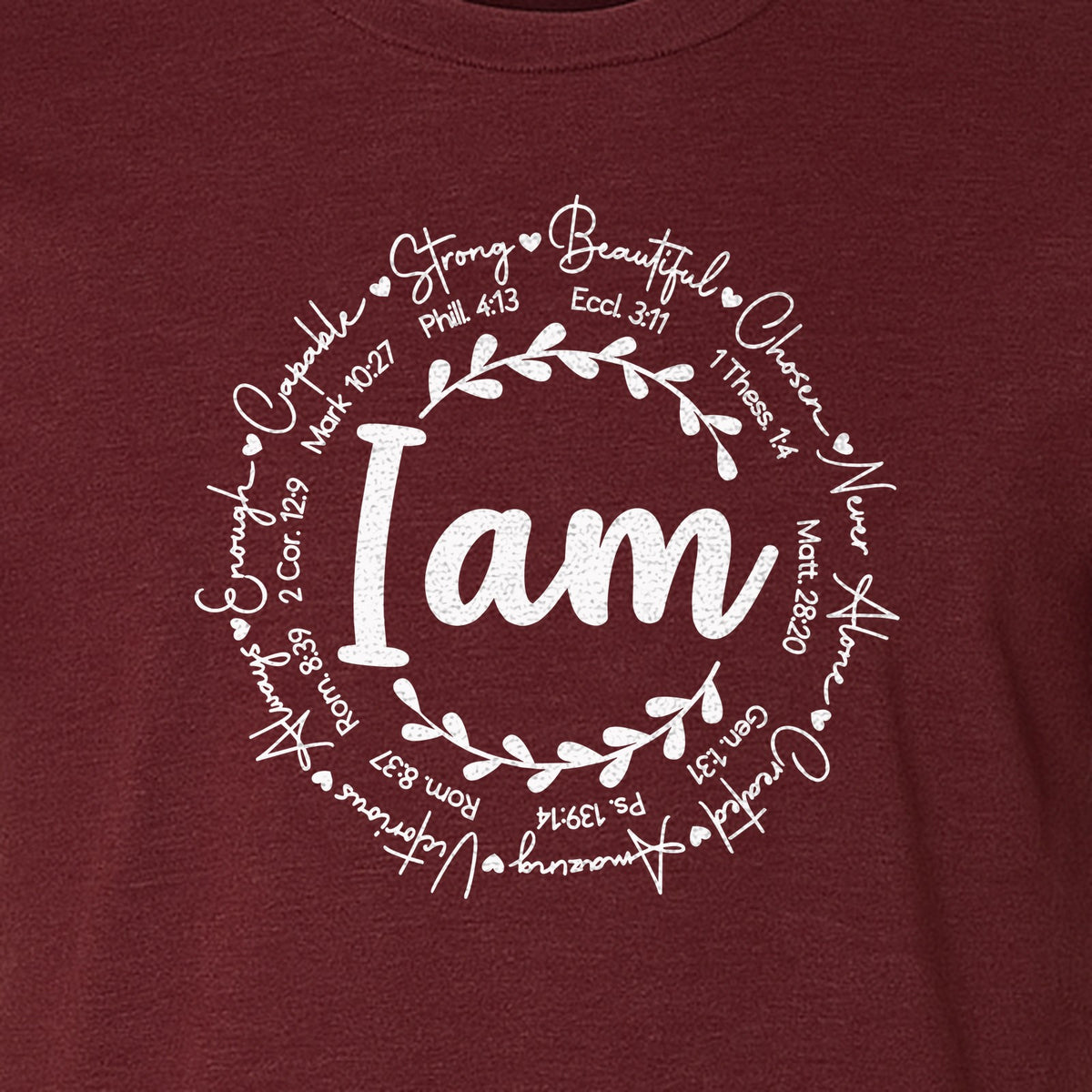 Christian T-Shirt, I Am Chosen Scripture Wreath Design for Believers and Church