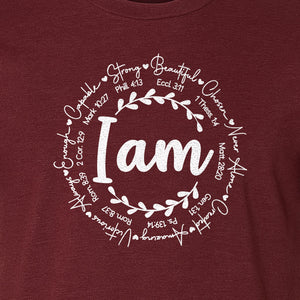 Christian T-Shirt, I Am Chosen Scripture Wreath Design for Believers and Church