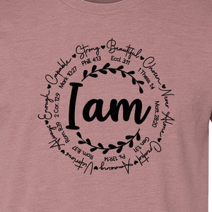 Christian T-Shirt, I Am Chosen Scripture Wreath Design for Believers and Church