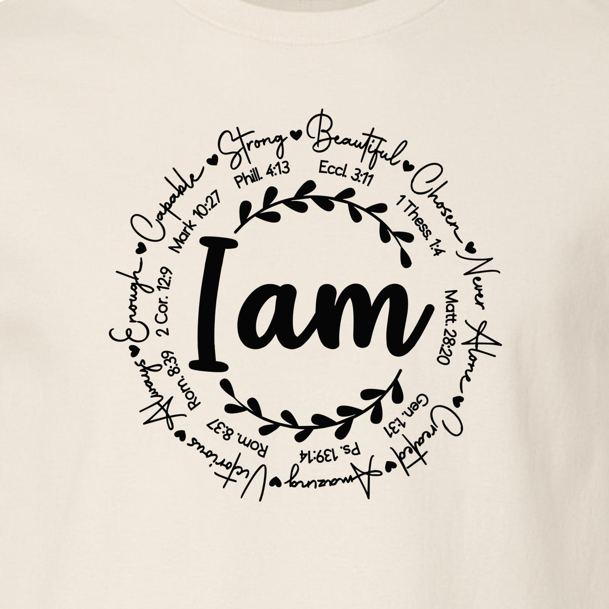 Christian T-Shirt, I Am Chosen Scripture Wreath Design for Believers and Church