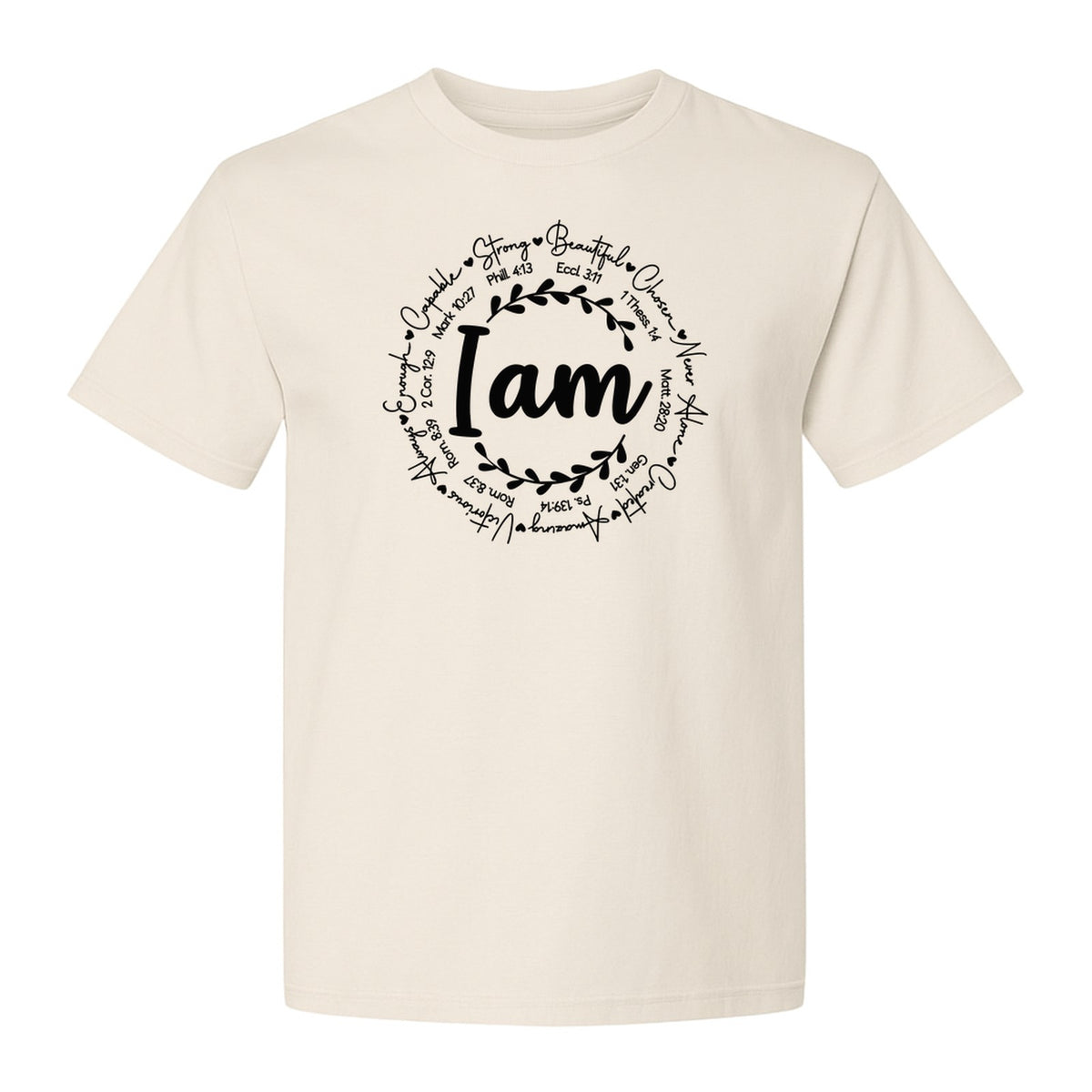 Christian T-Shirt, I Am Chosen Scripture Wreath Design for Believers and Church