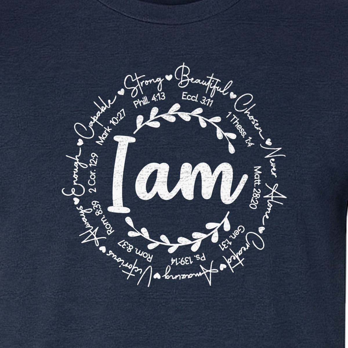 Christian T-Shirt, I Am Chosen Scripture Wreath Design for Believers and Church
