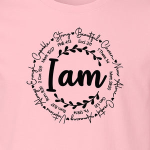 Christian T-Shirt, I Am Chosen Scripture Wreath Design for Believers and Church