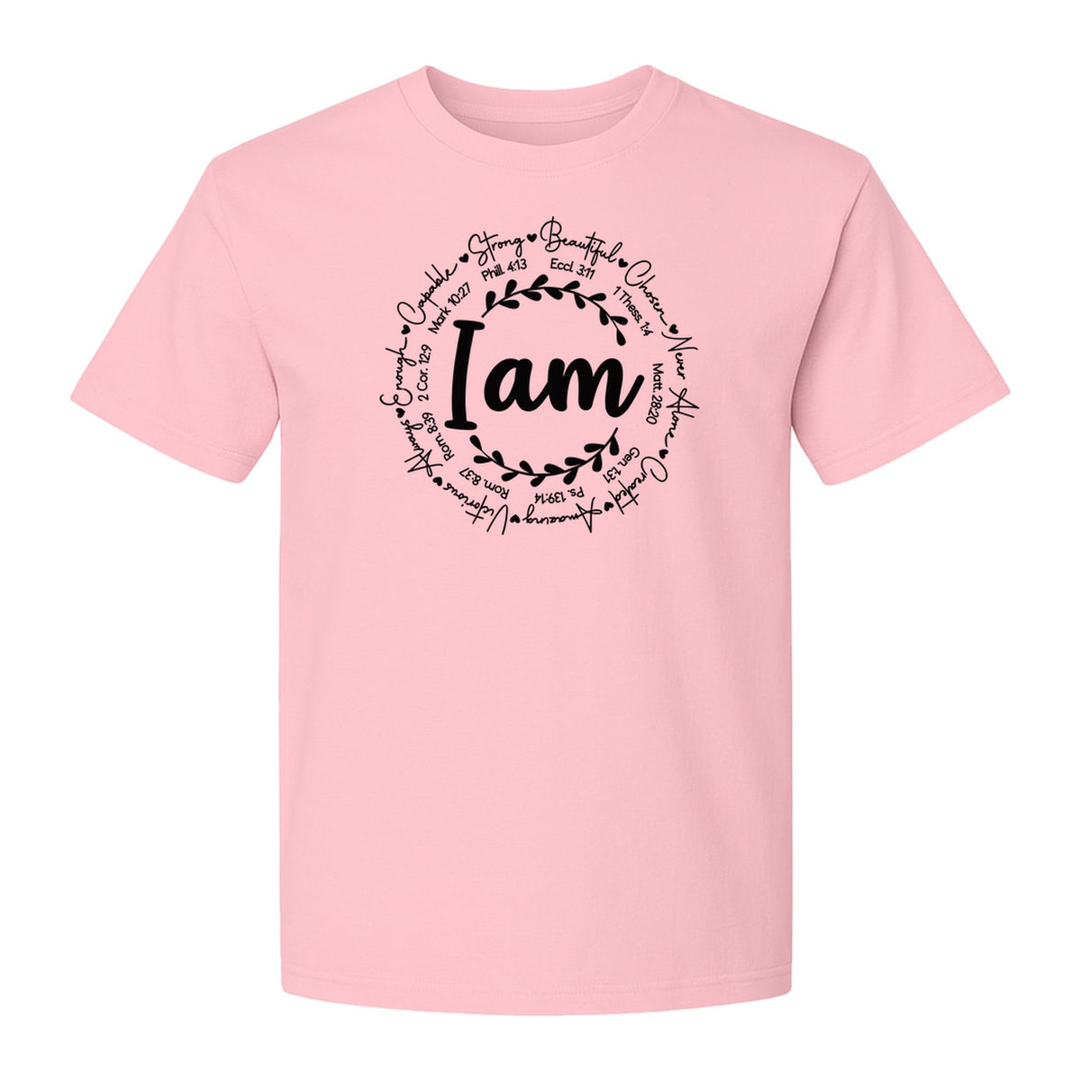 Christian T-Shirt, I Am Chosen Scripture Wreath Design for Believers and Church
