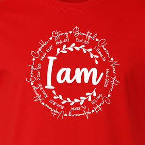 Christian T-Shirt, I Am Chosen Scripture Wreath Design for Believers and Church