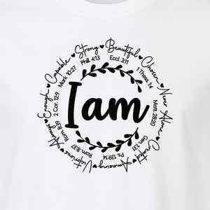 Christian T-Shirt, I Am Chosen Scripture Wreath Design for Believers and Church