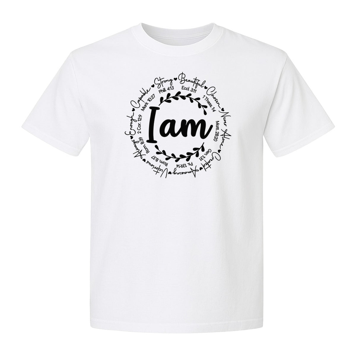 Christian T-Shirt, I Am Chosen Scripture Wreath Design for Believers and Church