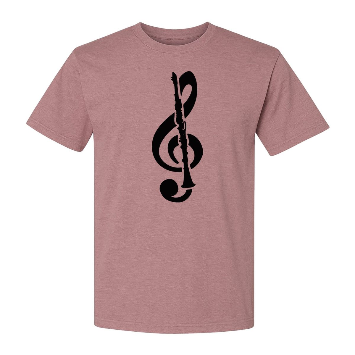 Clarinet T-Shirt, Distressed Treble Clef Musician Graphic for Band Members and Music Lovers