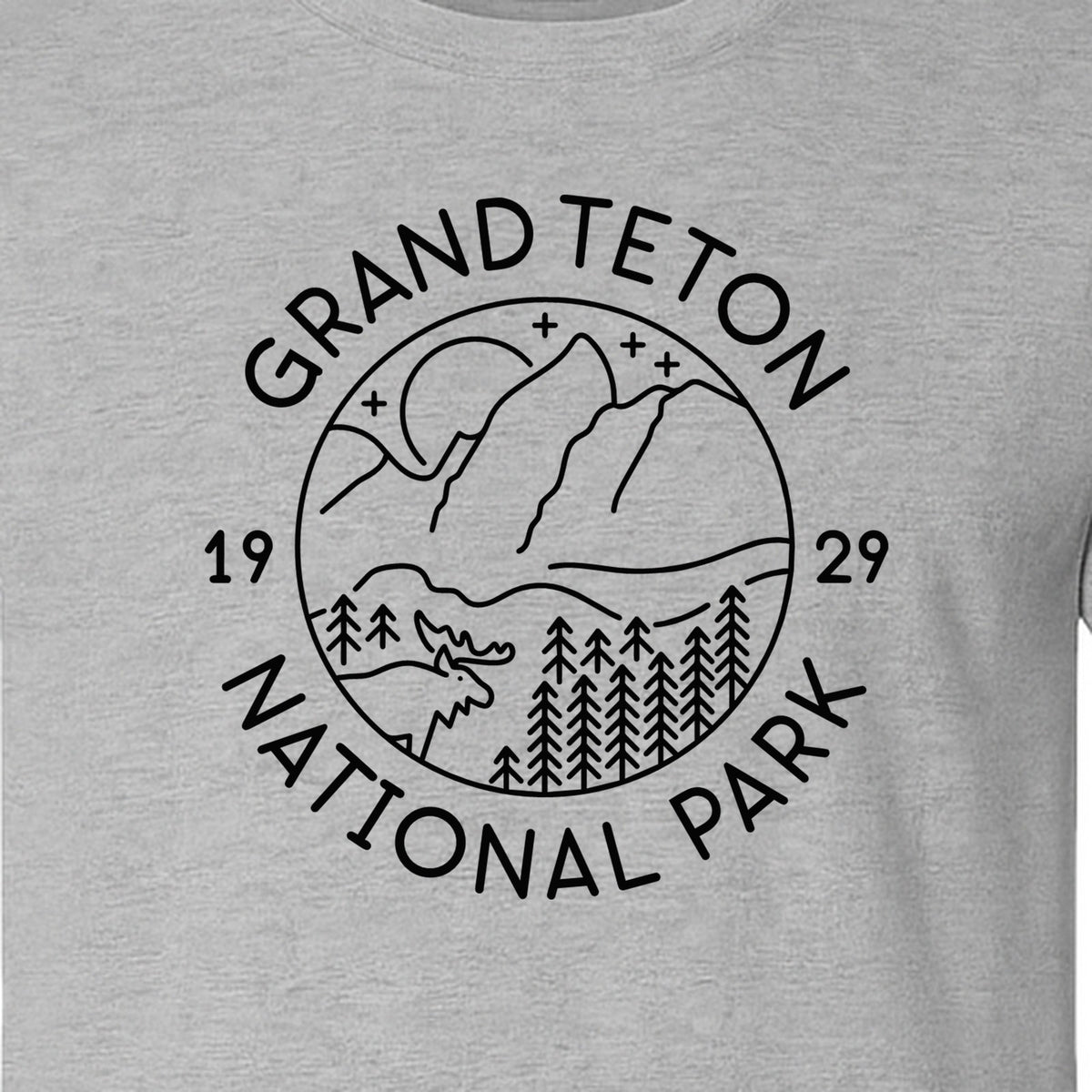Grand Teton National Park T-Shirt, Mountain Wildlife Graphic for Hiking and Camping Trips