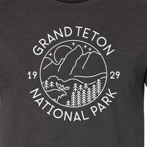 Grand Teton National Park T-Shirt, Mountain Wildlife Graphic for Hiking and Camping Trips