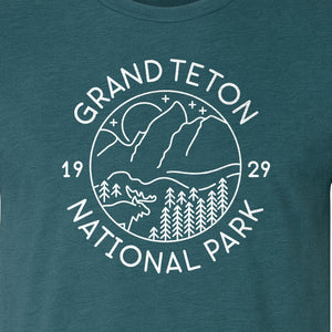 Grand Teton National Park T-Shirt, Mountain Wildlife Graphic for Hiking and Camping Trips
