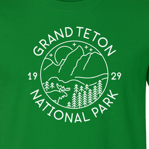 Grand Teton National Park T-Shirt, Mountain Wildlife Graphic for Hiking and Camping Trips