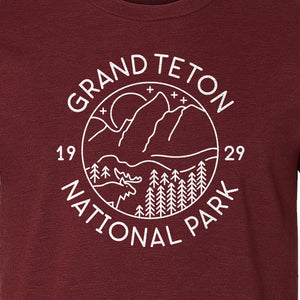 Grand Teton National Park T-Shirt, Mountain Wildlife Graphic for Hiking and Camping Trips