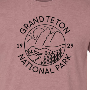 Grand Teton National Park T-Shirt, Mountain Wildlife Graphic for Hiking and Camping Trips