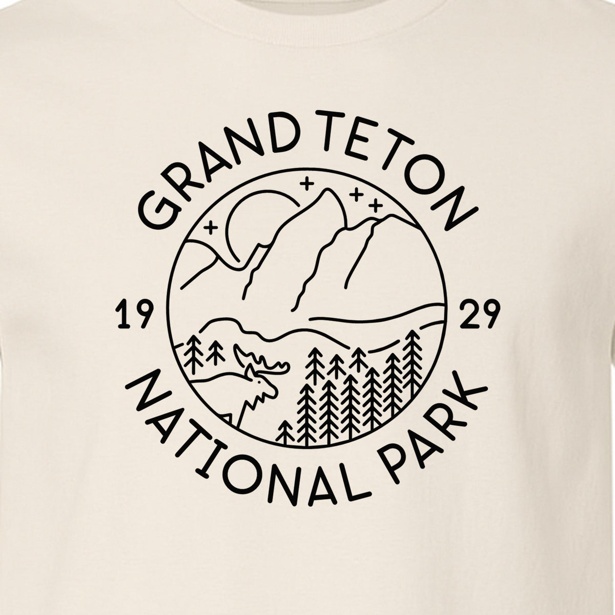 Grand Teton National Park T-Shirt, Mountain Wildlife Graphic for Hiking and Camping Trips