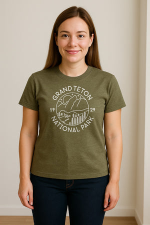 Grand Teton National Park T-Shirt, Mountain Wildlife Graphic for Hiking and Camping Trips
