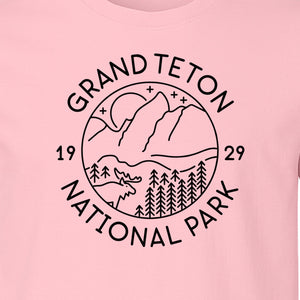 Grand Teton National Park T-Shirt, Mountain Wildlife Graphic for Hiking and Camping Trips