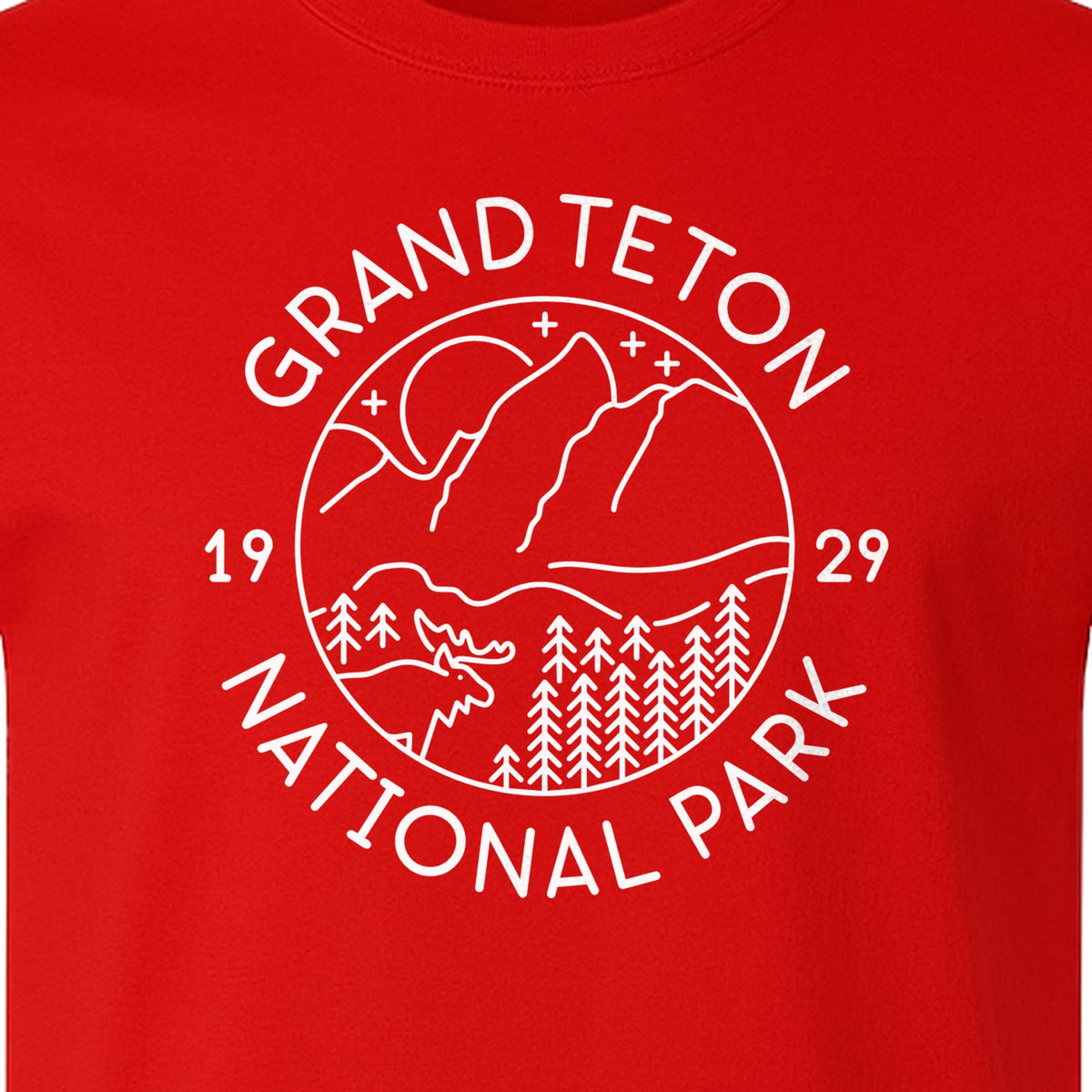 Grand Teton National Park T-Shirt, Mountain Wildlife Graphic for Hiking and Camping Trips