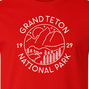 Grand Teton National Park T-Shirt, Mountain Wildlife Graphic for Hiking and Camping Trips