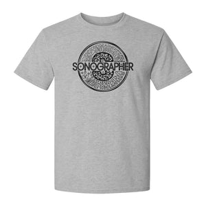 Sonographer T-Shirt, Circular Medical Word Art Design for Ultrasound Techs and Healthcare Staff
